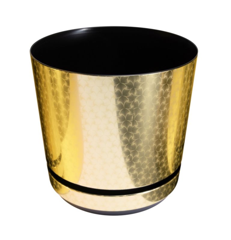 Doniczka z podstawką Kerd 21 cm wzór 055 ZŁOTY ART - DECO piękny elegancki deseń niezwykły wzór glamour ekskluzywna 1 szt.