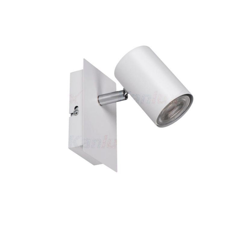 Kinkiet ścienny Kanlux Evalo biały chromowany 1 x GU10 x 10W IP20 wym: 12 x 8 x 12 cm - 1 szt.