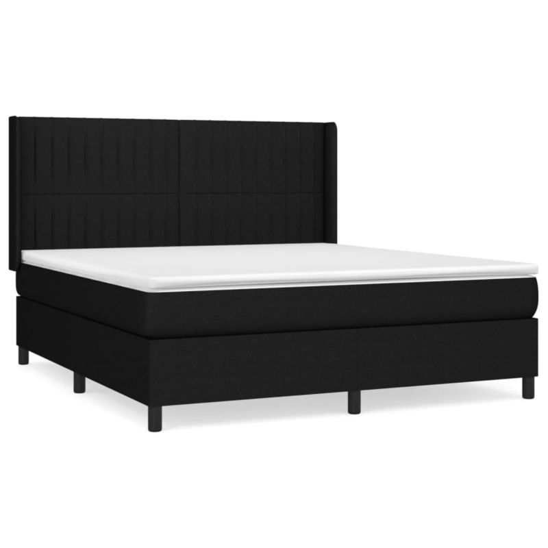 Łóżko z materacem WaszeMeble 180x200 cm Czarny tkanina WM-3131611 1 szt.