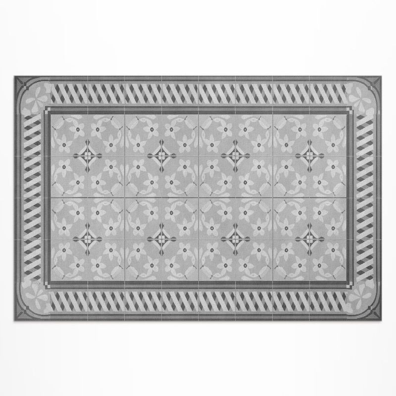 Balkonowy Dywan Winylowy UV Wallfluent 140x210 cm Retro ornament z kwiatami na kafelkach 1 szt.