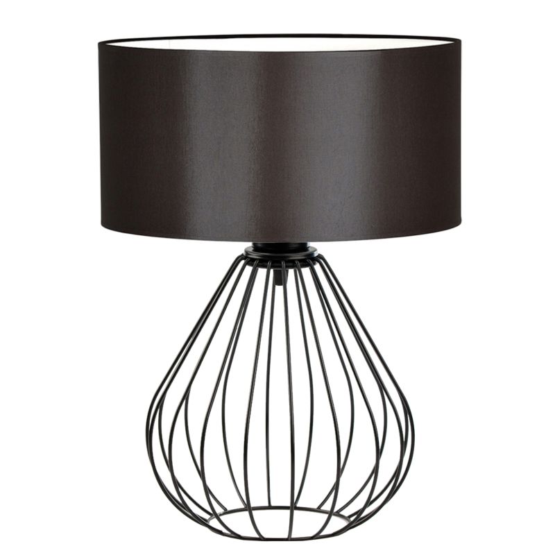 Lampka Nocna Volta Light Factory Konwalia Abażur Czarny/Brązowy 1xE27 1szt.