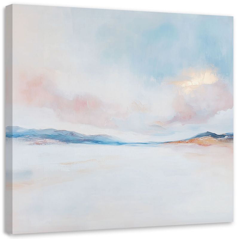 Obraz na płótnie Feeby Abstrakcja Pastelowa Różowy Niebieski 60x60cm 1szt