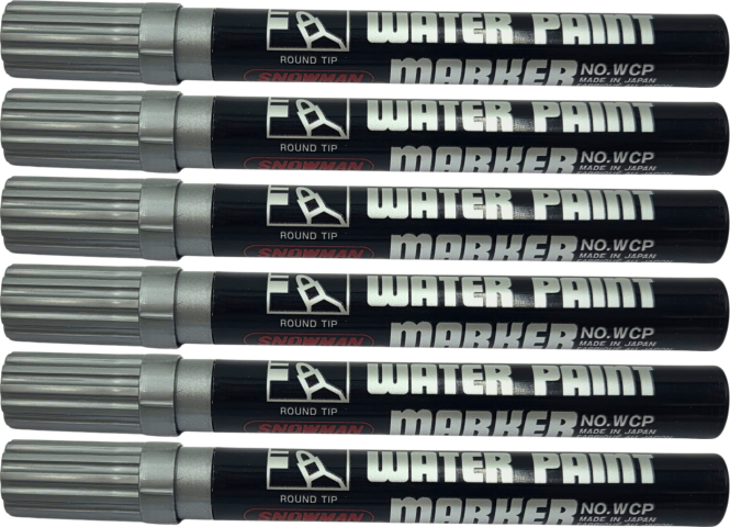 6x Pisak wodny Snowman Water Paint, okrągła, 1.5-3.0mm, srebrny