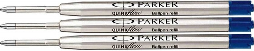 3x Wkład do długopisu Parker QUINKflow, F, niebieski