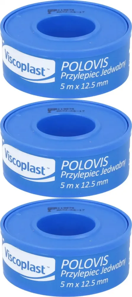 3x Plaster w rolce Viscoplast Polovis Plus, 12.5mmx5m, biały