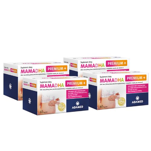 Zestaw: 4 x mamadha premium+, 60 kapsułek