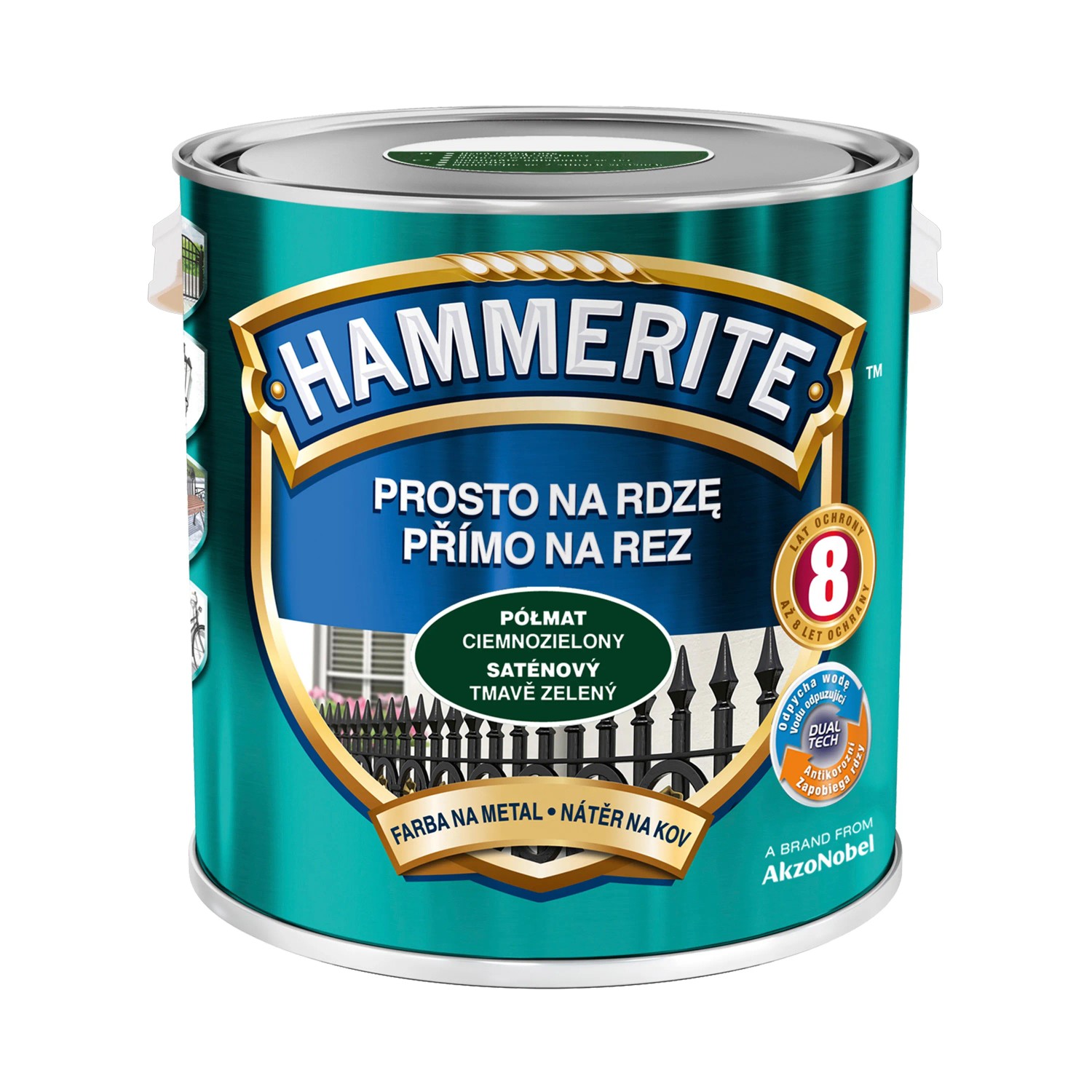 Hammerite Emalia antykorozyjna ciemnozielona półmat 2,5 l