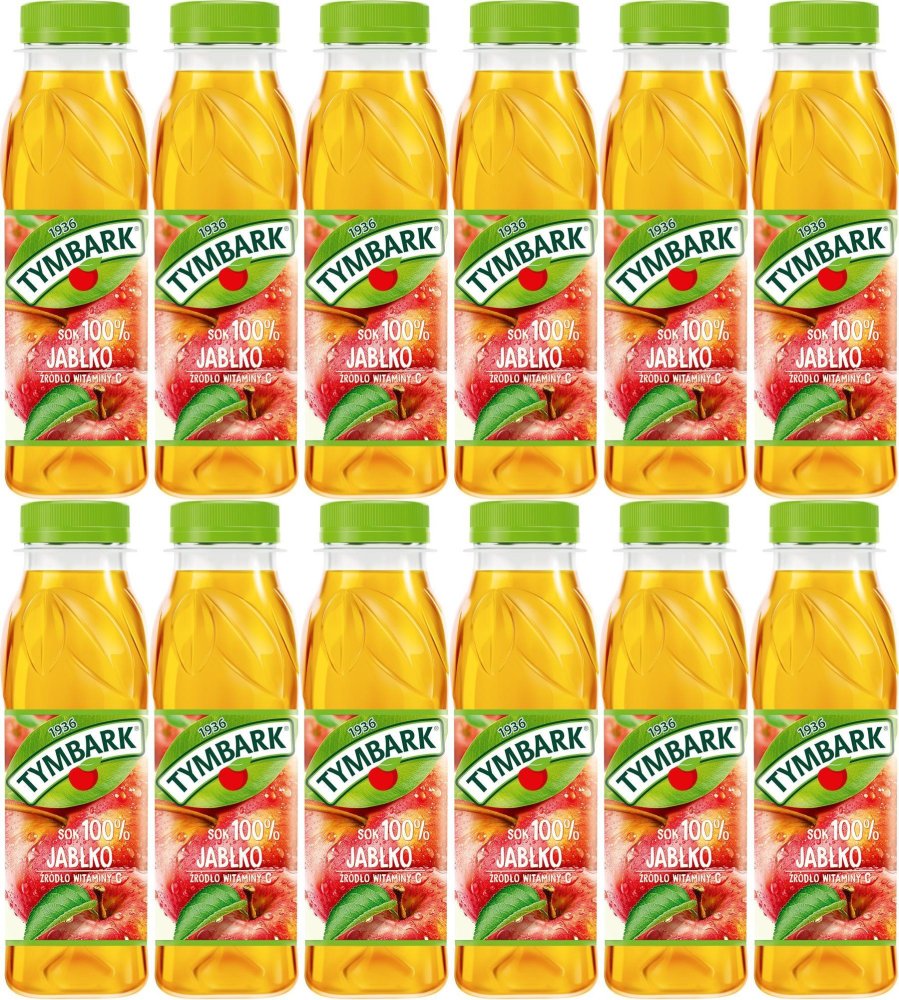 12x Sok jabłkowy Tymbark, butelka PET, 0.3l, KAUCJA