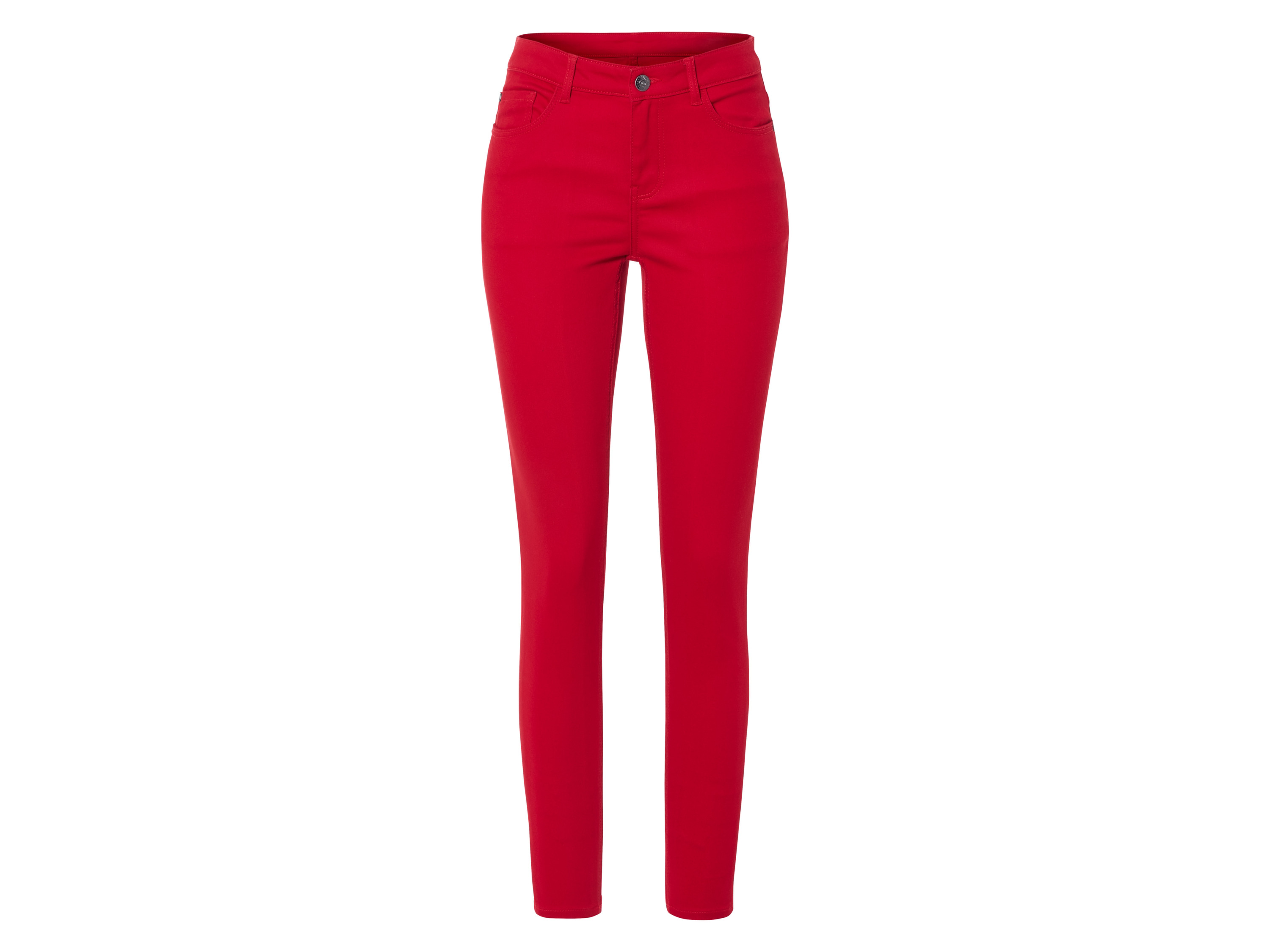 esmara Jeansy damskie super skinny fit Czerwony, 46