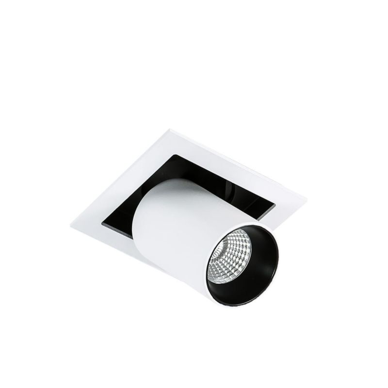 Oprawa wpuszczana Italux Mercanta biało-czarna LED 12W 4000K 810lm ruchoma IP20 wym: 11 x 11,5 x 6 cm kwadratowa - 1 szt.