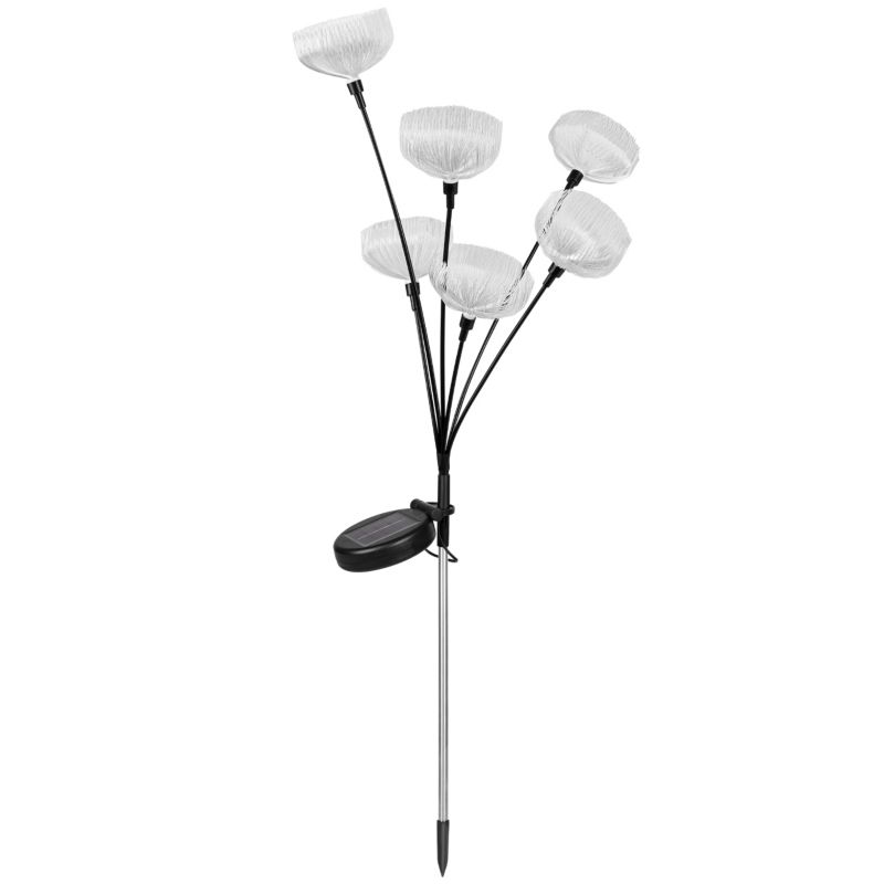Lampka solarna LED MasterLED do ogrodu kwiatki wbijana zewnętrzna czarna srebrna 1szt.