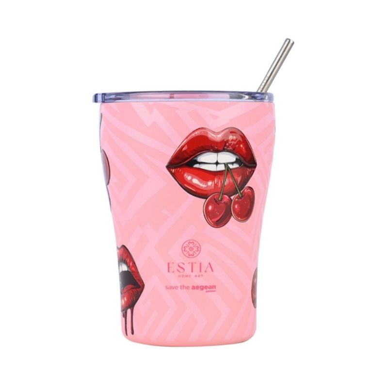 Kubek termiczny Blush Pop Estia stal nierdzewna różowy Usta 350 ml 1 szt.