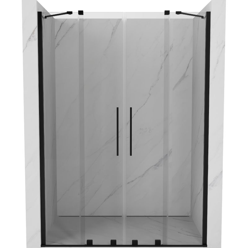 Drzwi prysznicowe rozsuwane Mexen Velar transparentne czarne 160x200 cm 1 szt.