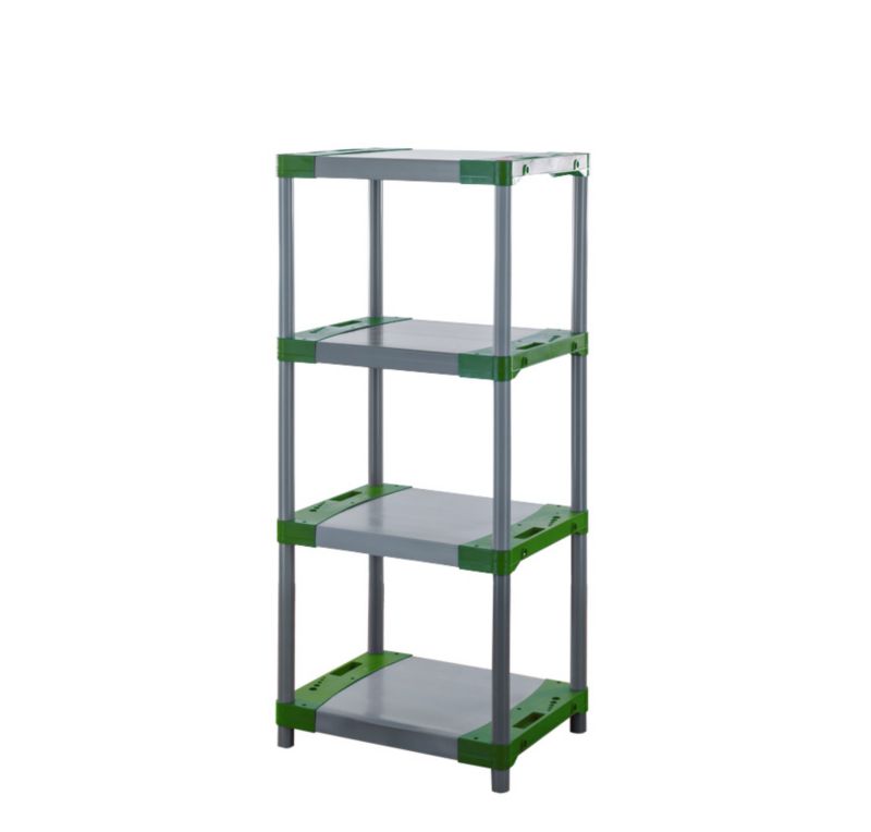 Regał plastikowy MODO24 zielony garażowy 138x80x46 cm 97% recykling 1 szt.