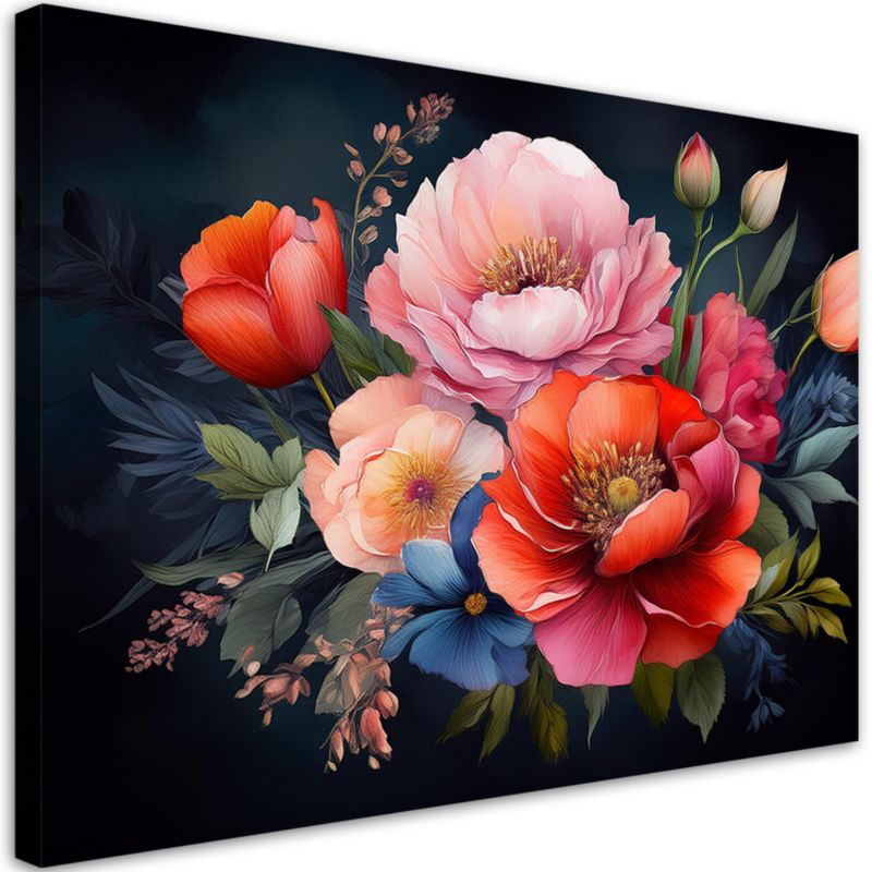 Obraz do salonu sypialni Feeby Kolorowe Kwiaty Rośliny 120x80 cm 1szt