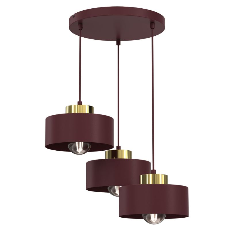 Lampa wisząca Luminex Marti czerwona 3xE27x15W IP20 wym:110x46x46cm - 1 szt.
