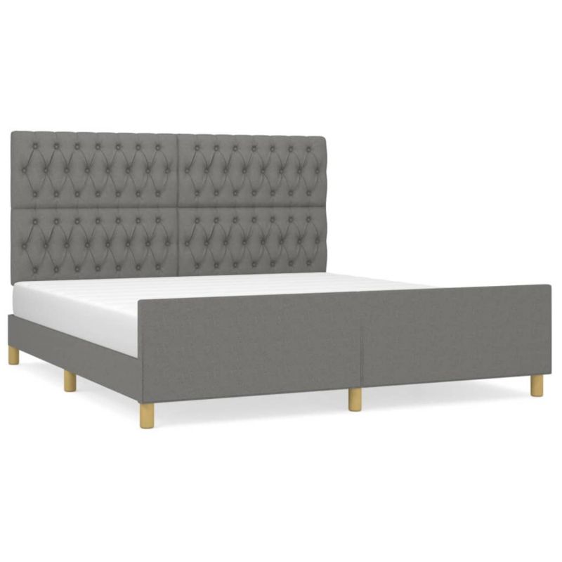 Łóżko tapicerowane WaszeMeble 180x200 cm ciemnoszara WM-3125317 1 szt.