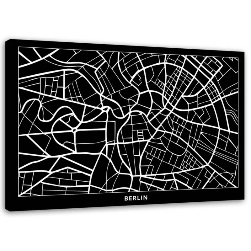 Obraz na płótnie Feeby Berlin - plan miasta 60x40cm 1szt