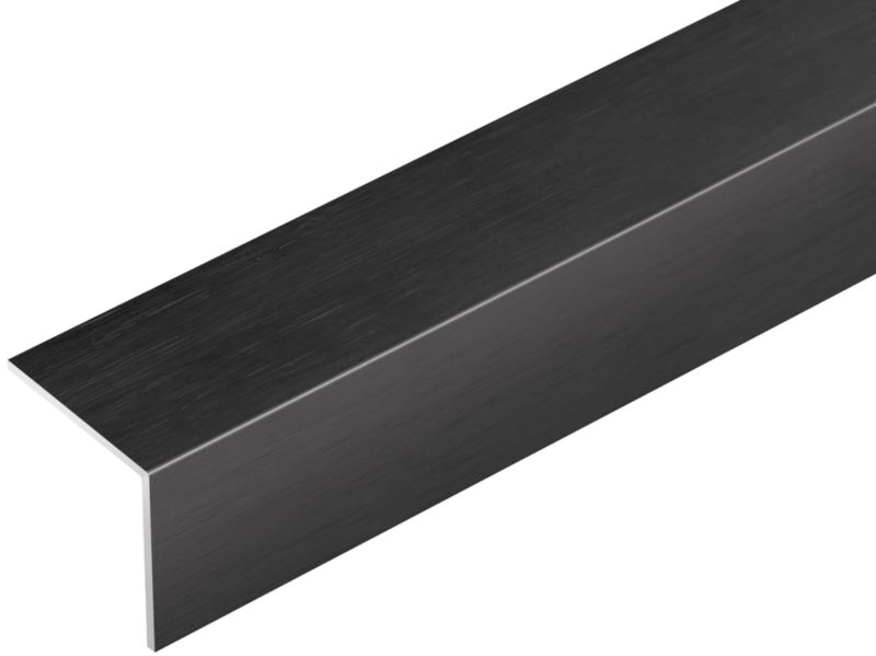 Kątownik Cezar Czarny Szczotkowany mat 2500x15x15x1mm Aluminium 1 szt.