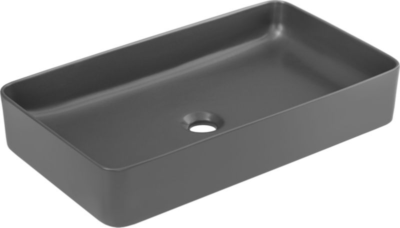 Umywalka nablatowa Comad Slim 61x34 cm prostokątna szara/kamień 1 szt.
