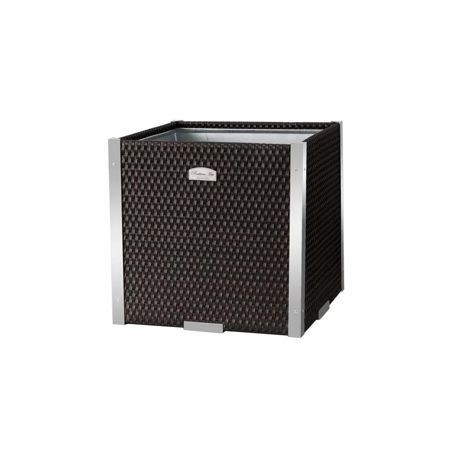 Donica ALU rattan biała - 46 x 46 x 46 cm