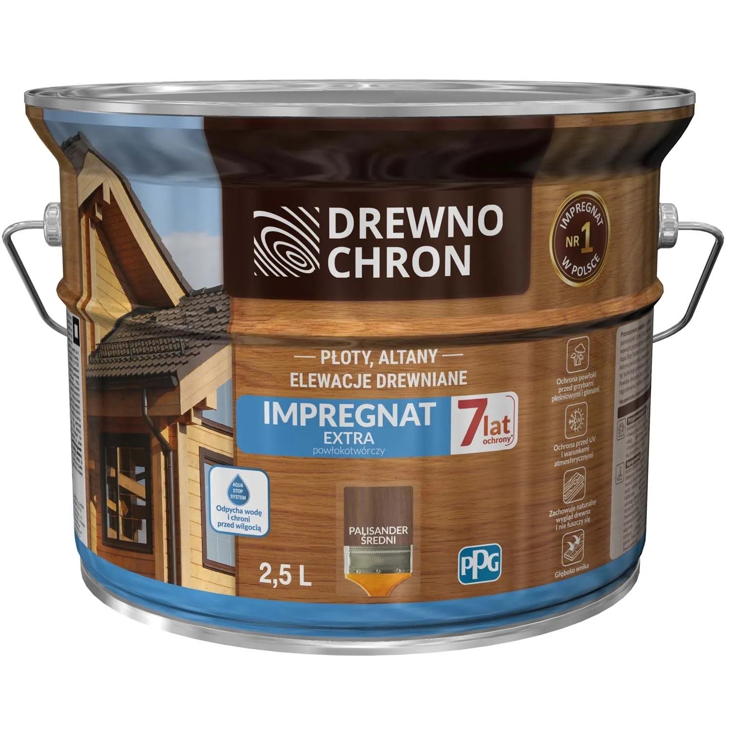 Drewnochron Impregnat Extra powłokotwórczy palisander średni - 2,5L