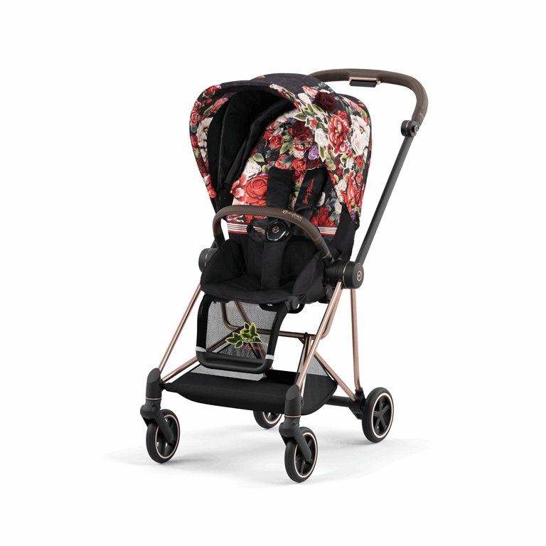 Cybex Mios 3.0 Fashion Edition - wózek spacerowy-Spring Blossom Dark-Matt Black