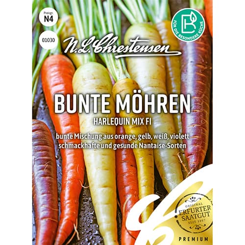 1 szt, Bunte Möhren Harlequin Mix F1 - Samen: Ilość w opakowaniu: 1 Stück
