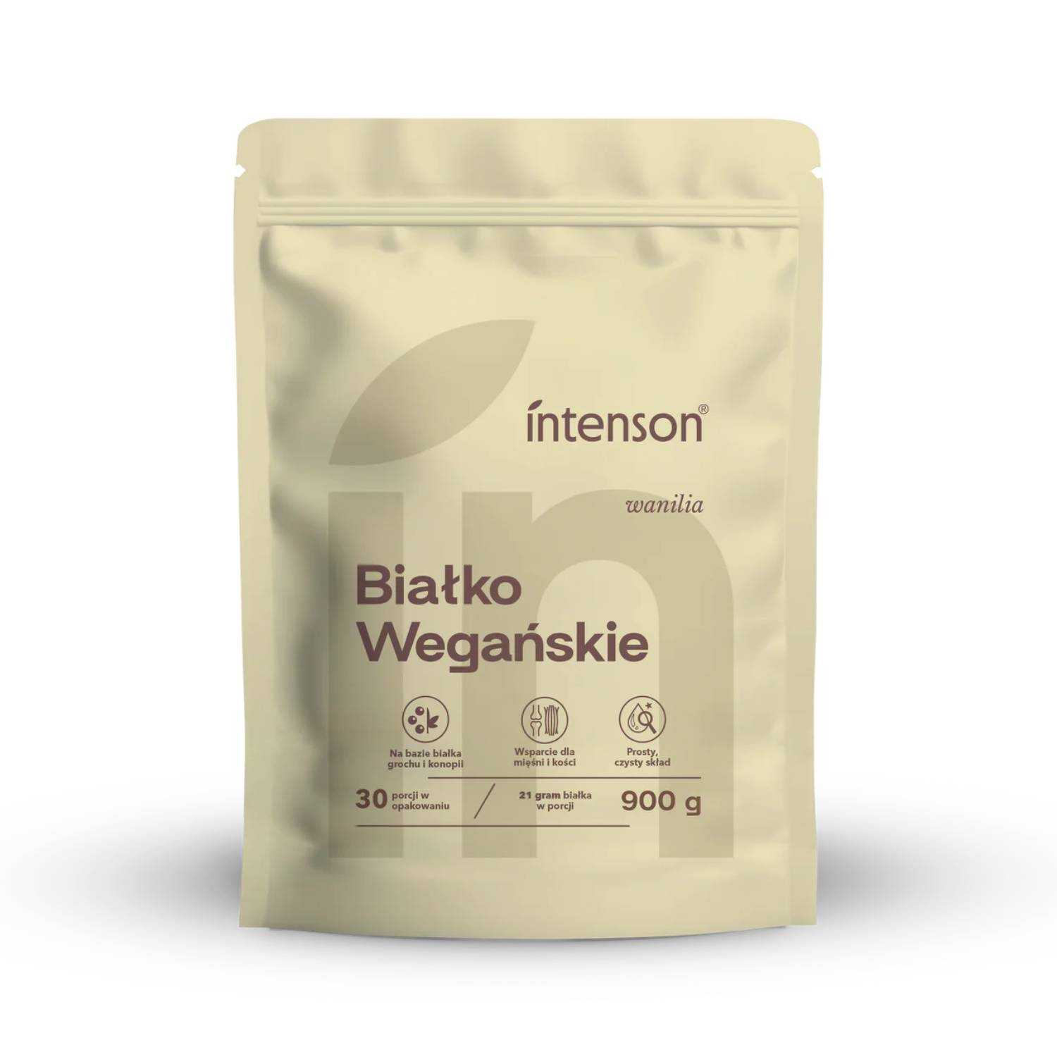 Intenson białko wegańskie o smaku waniliowym, 900 g (data ważności: 30.09.2026)