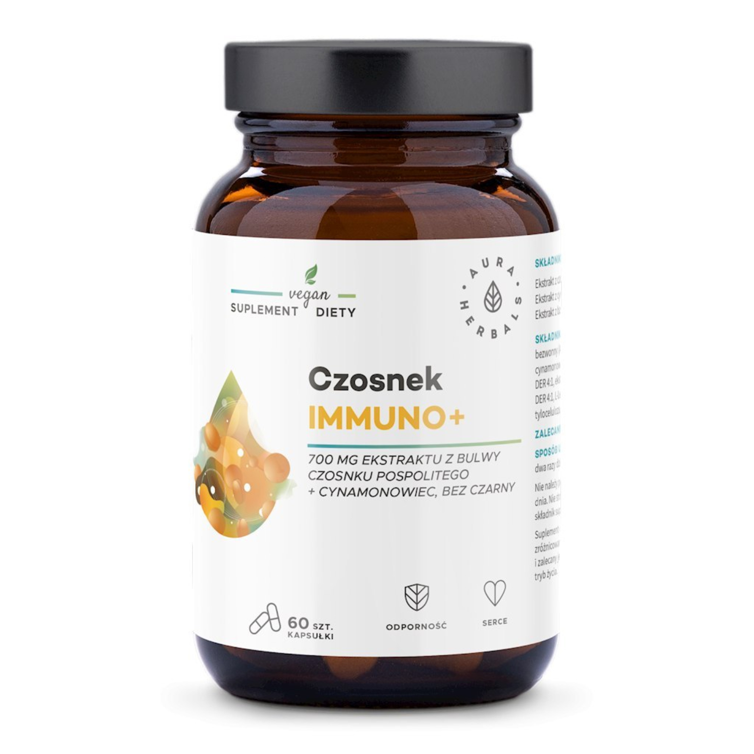 Aura herbals czosnek immuno+, 60 kapsułek