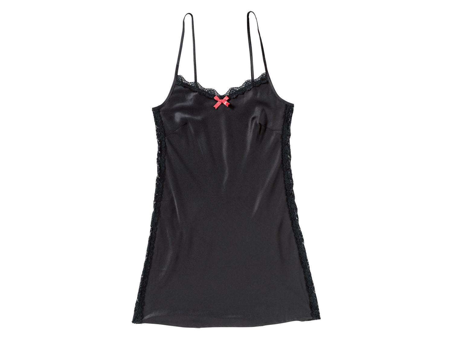 Esmara Lingerie Damska satynowa koszula nocna Czarny, 40