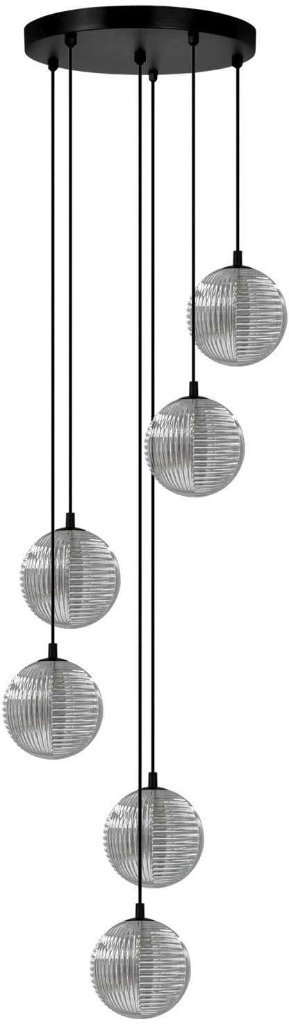 Darmowa Dostawa - Lampa wisząca 6x10 W czarna-grafitowa Kaja Monza K5704