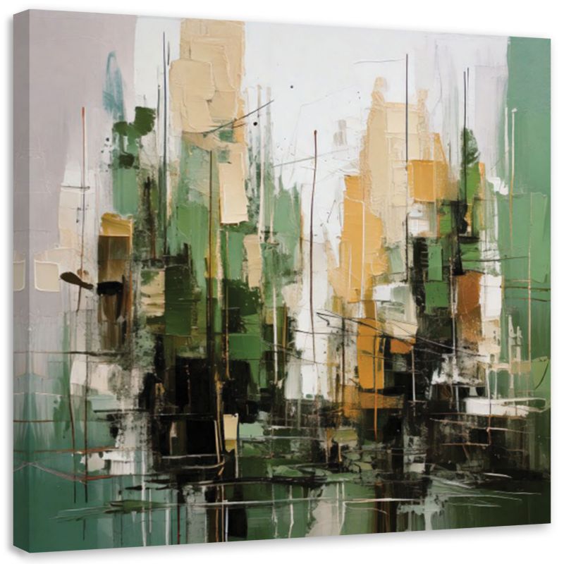 Obraz na płótnie Feeby Miasto Abstrakcja Zieleń 60x60cm 1szt