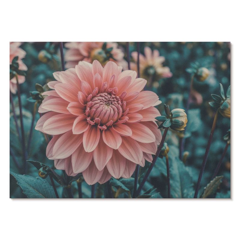 Nowoczesny Plakat na Płótnie Tulup 84x59,4 cm (A1) Różowa dalia Do salonu, sypialni, biura 1 szt.