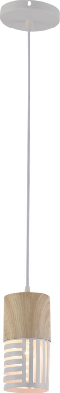 Lampa wisząca Vargo biała i drewno 1xE27x60W IP20 wym: 100x10x10cm - 1 szt.