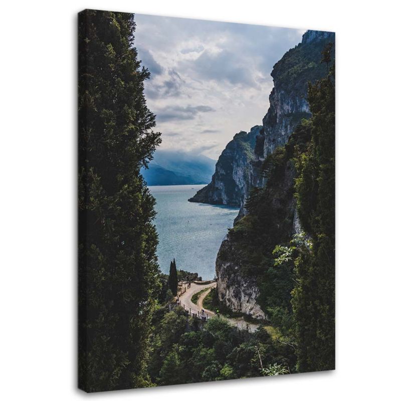 Obraz na płótnie Feeby Jezioro skały drzewa natura 20x30cm 1szt