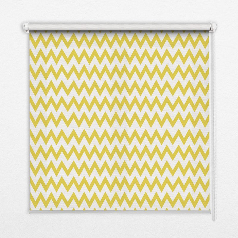 Roleta Do Okien Tulup 100x100 cm Żółte Zygzaki Montaż do ściany/sufitu 1 szt.
