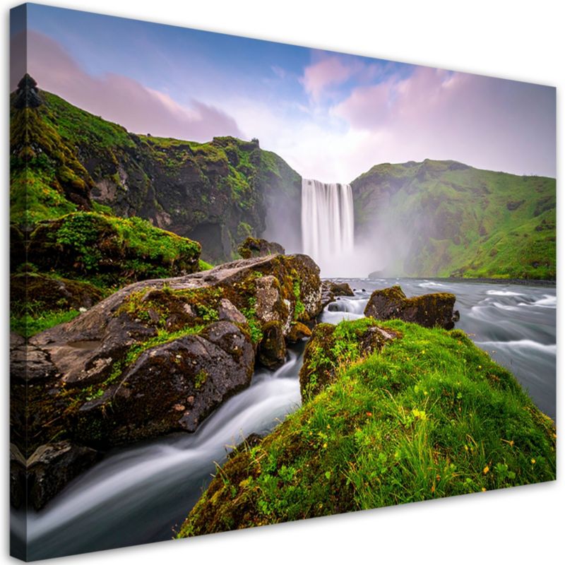 Obraz do salonu sypialni kuchni Feeby Pejzaż wodospad góry natura 90x60cm 1szt