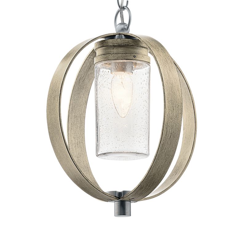 Lampa sufitowa zewnętrzna Kichler Grand Bank antyczna szarość 1 x E27 x 60W IP44 wym: 203,3 x 30,5 x 30,5 cm - 1 szt.