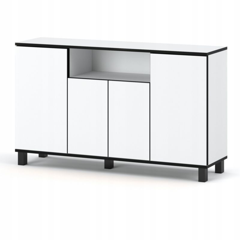 Duża Komoda 140 CM Stiv-Meble Biały Mat Szafka Rtv 140X35X80 CM 1Szt.