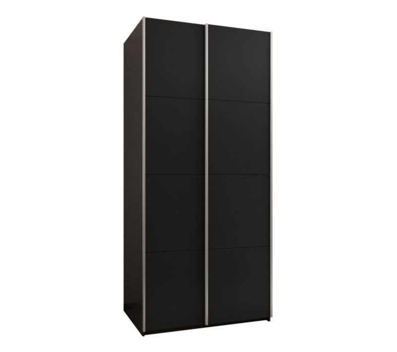 Szafa przesuwna Abiks LUX wysoka szer.100cm czarny/czarny/srebrny 1szt.