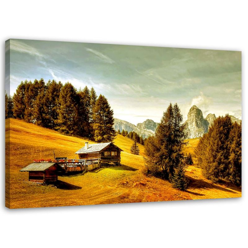 Obraz na płótnie Feeby Domek w górach pejzaż natura 100x70cm 1szt