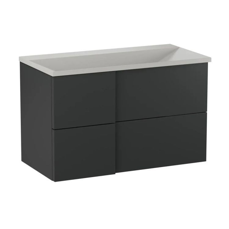 Szafka pod umywalkę wpuszczaną KROFAM EDGE 90 cm antracyt półmat 1 szt.