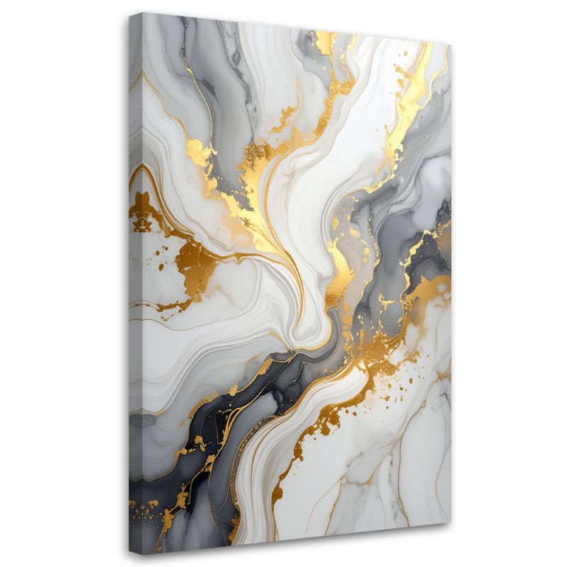 Obraz do salonu sypialni kuchni biura loftu spa Feeby Szara i złota 70x100cm 1szt