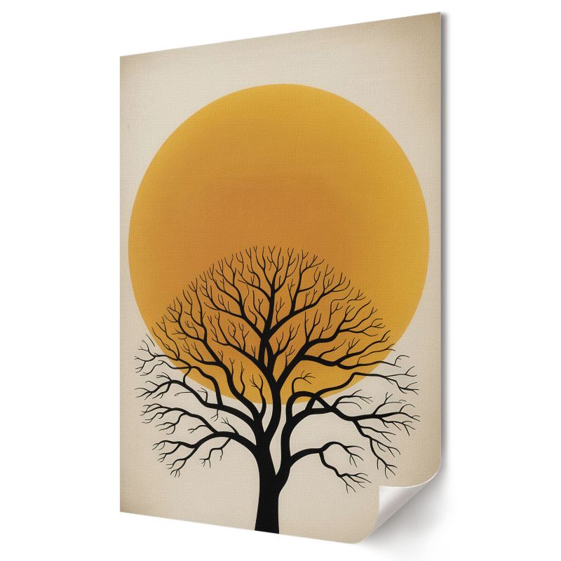 Plakat canvas Wallfluent Format A3 Drzewo i słońce Artysta Dominika Kubiak 1 szt.