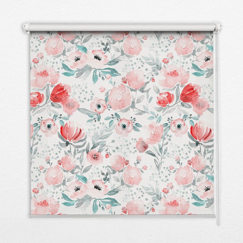 Roleta Okienna Tulup 80x140 cm Różowy Mak Montaż do ściany/sufitu 1 szt.