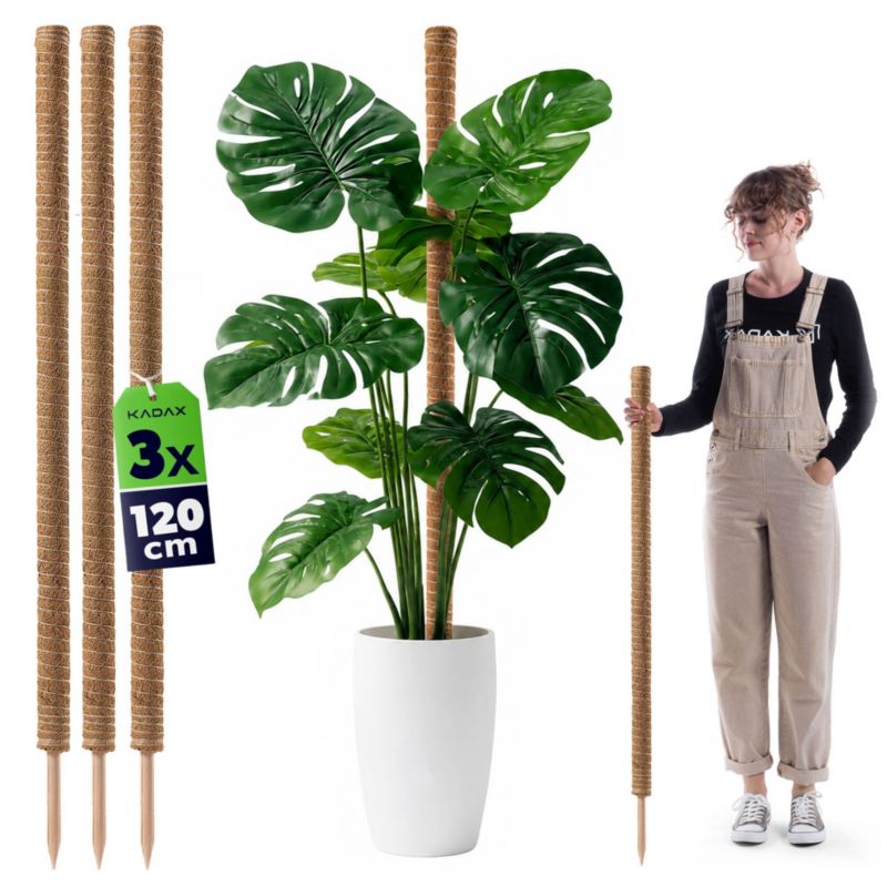 Podpora KADAX Do Roślin Kwiatów 120cm Palik Kokosowy 45mm Do Monstery 3 szt.