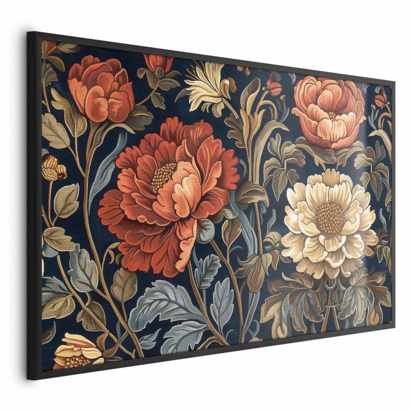 Plakat Artgeist Gobelinowe kwiaty 30x21 cm z ramą czarną 1 szt
