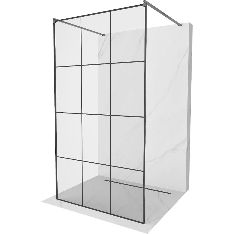 Ścianka prysznicowa Mexen Kioto czarny wzór 120x200 cm 800-120-002-66-77 1 szt.