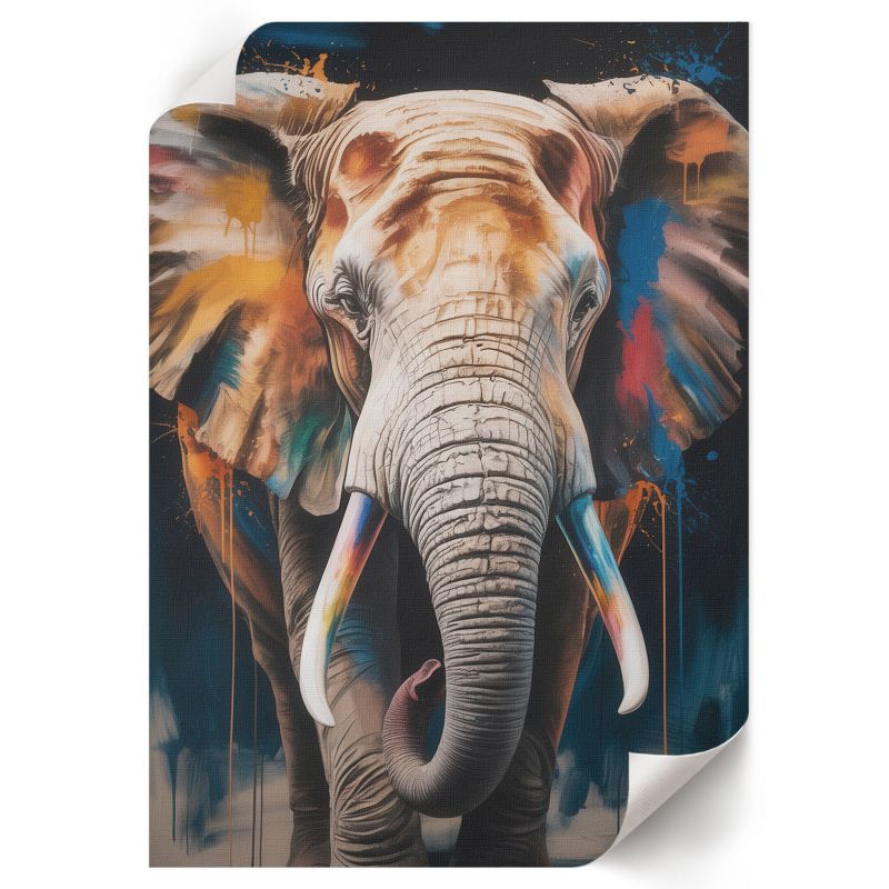 Plakat Do Sypialni ArtPrintCave 59,5x84 cm Słoń w barwach Hao-hao 1 szt.